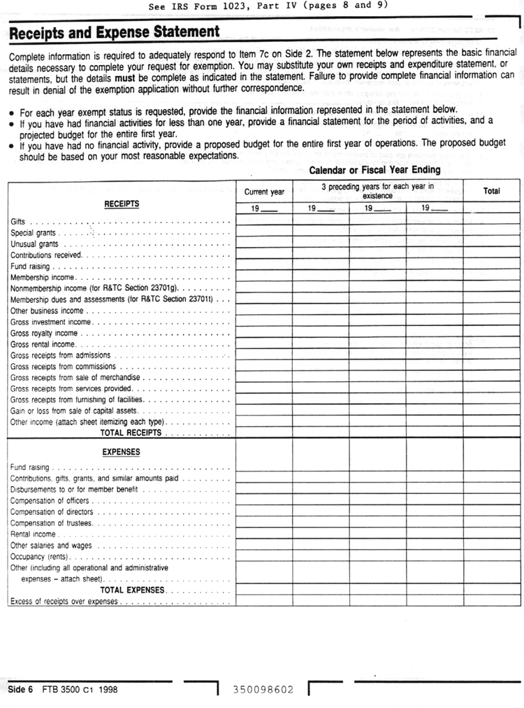 Application for Tax Exemption (California)(Page 6)
