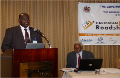 Shernon Osepa presenting at CTU’s Roadshow in St. Kitts & Nevis